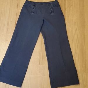 New Directions wide leg black denim trousers 4 Petite
